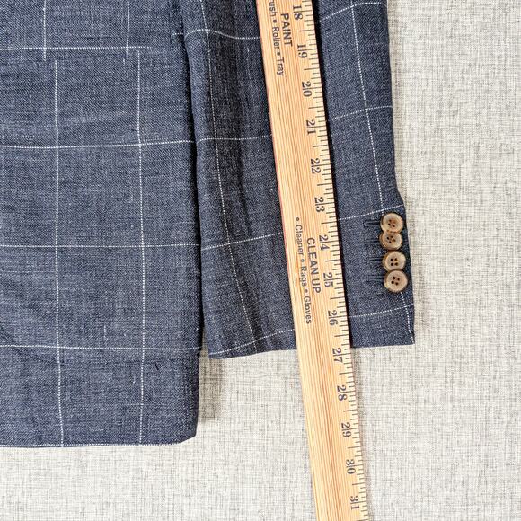 Suitsupply Men's Linen Blazer Jacket Blue windowpane size 42L - Picture 11 of 11